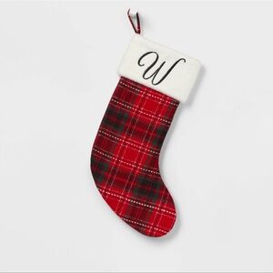 20” Plaid W Monogram Stocking Wondershop with Faux Fur Cuff